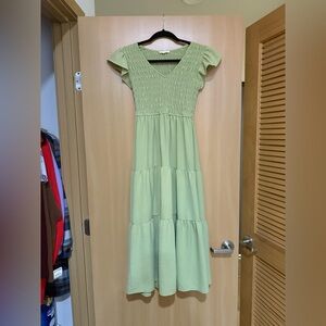 Chic Light Green Smocked Maxi Dress